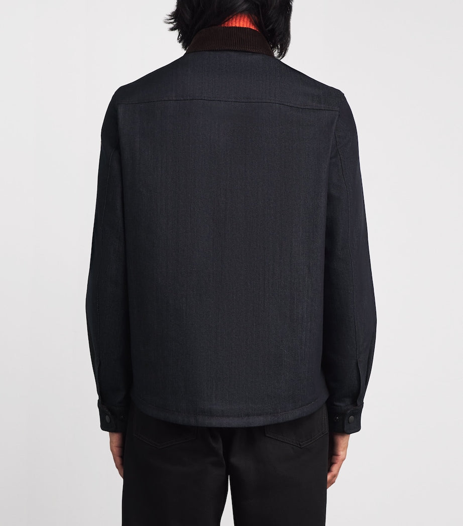 Corduroy-Trim Denim Shirt Jacket