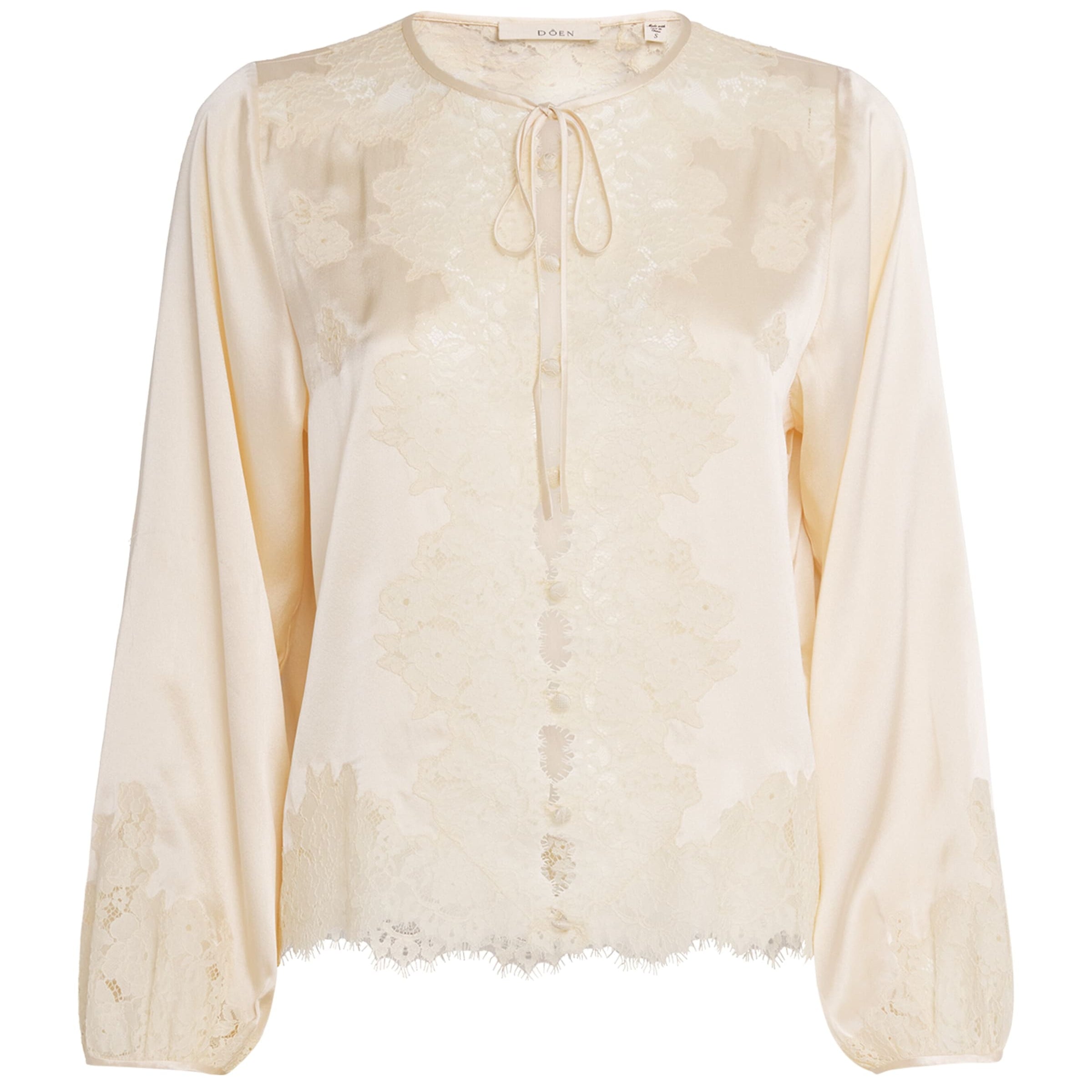 DÔEN Ivory Silk Satin Lucine Top