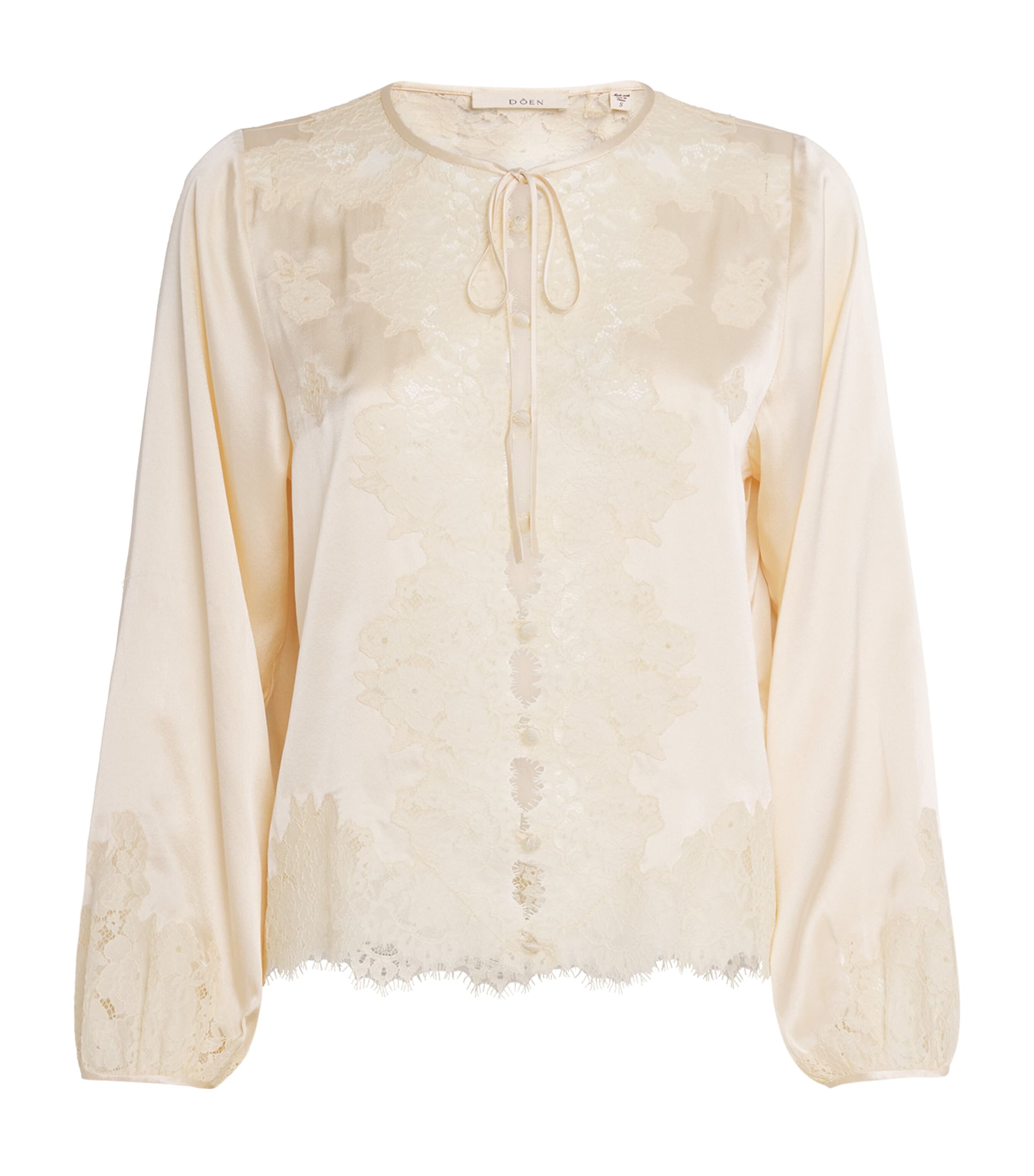 DÔEN Ivory Silk Satin Lucine Top