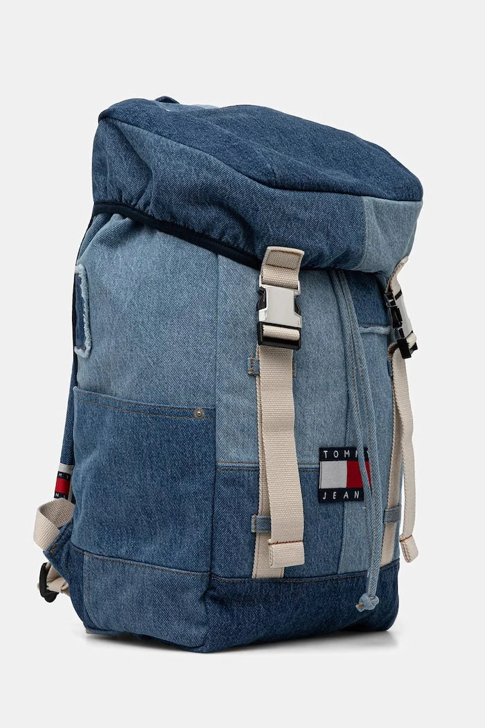 Tommy Jeans kabin bagajı için denim erkek seyahat sırt çantası