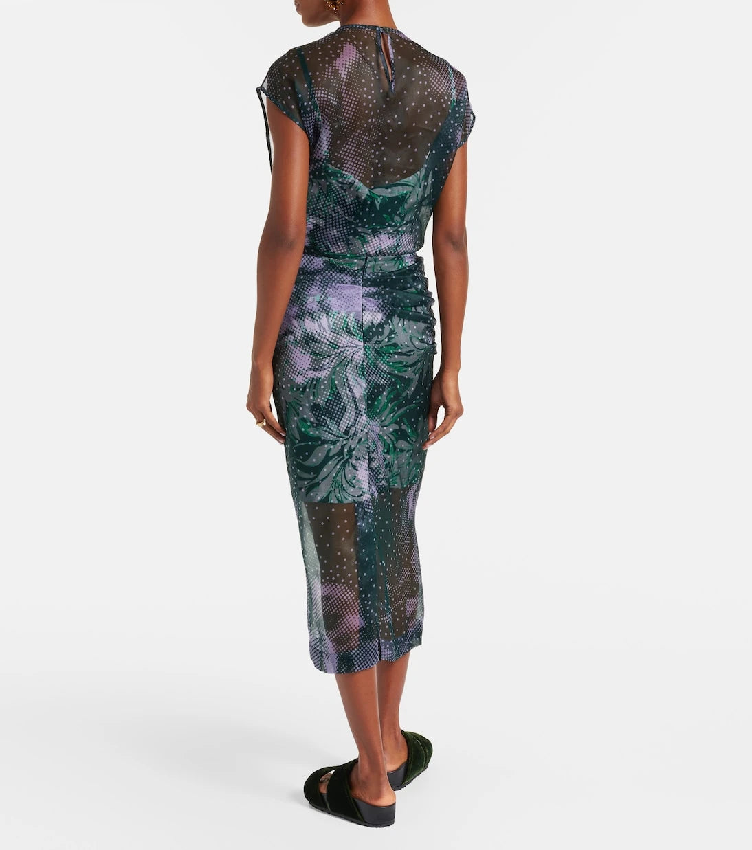 Dries Van Noten - Printed silk-blend midi skirt