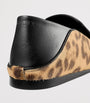 Jimmy Choo Neutral Eliot Calf Leather Leopard Print Slippers