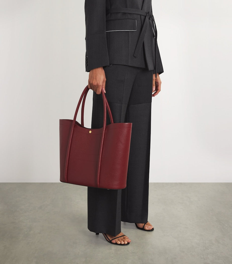 Burgundy Leather Rope Tote Bag