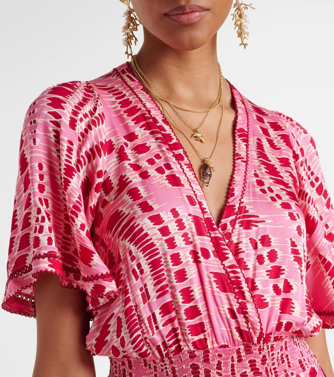 Poupette St Barth - Mabelle printed satin midi dress