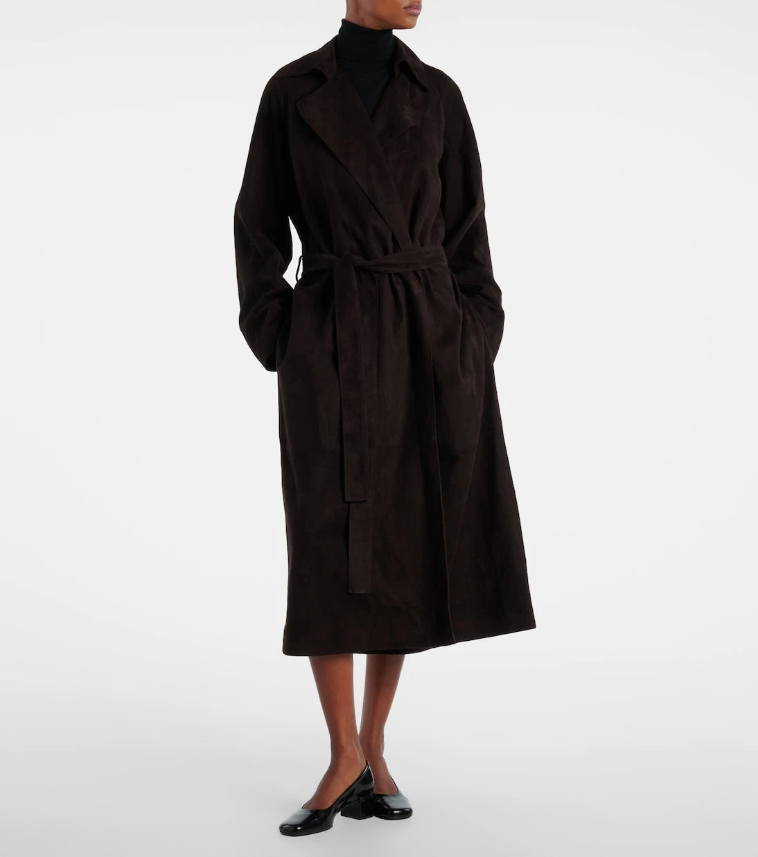 The Row - Solana suede wrap coat