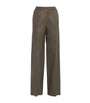 Green Lambskin Loose Trousers