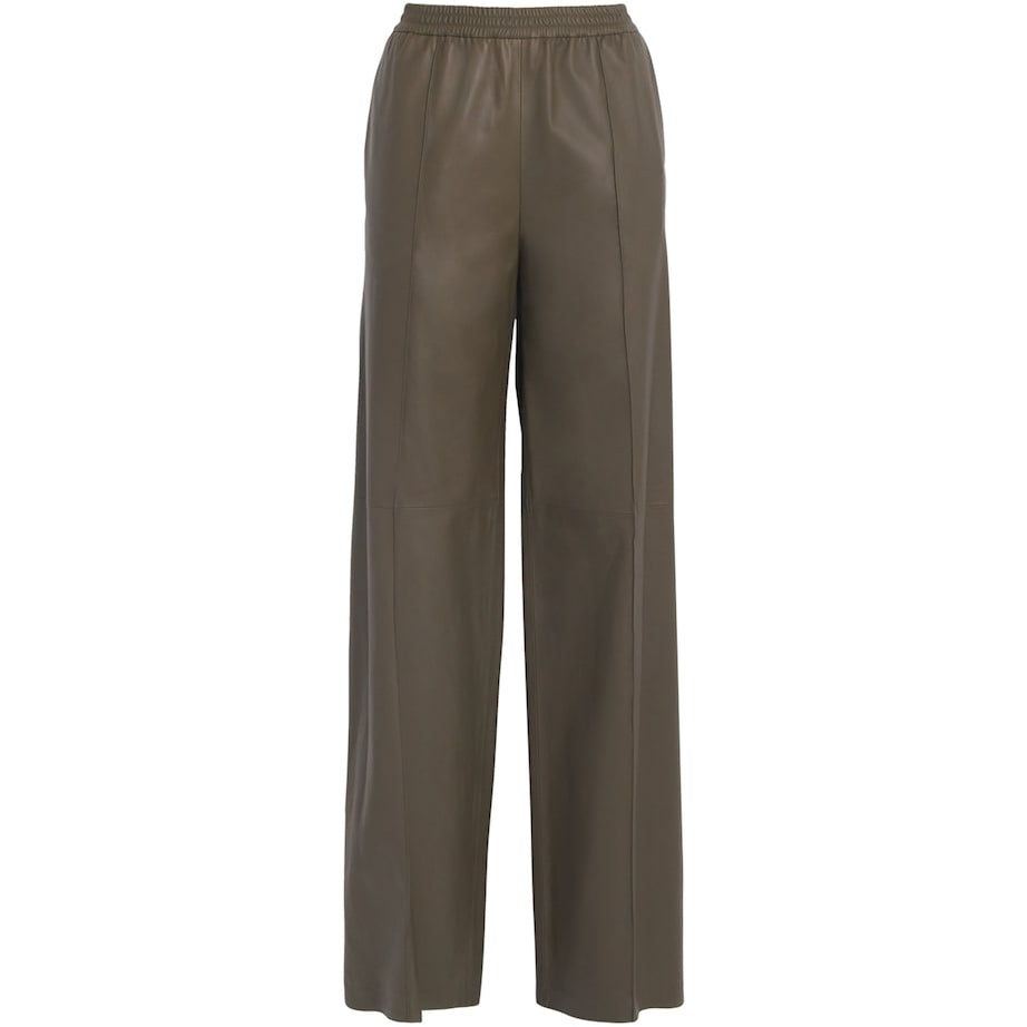 Green Lambskin Loose Trousers