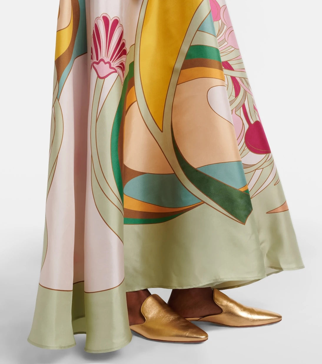 La DoubleJ - Magnifico floral silk twill maxi dres