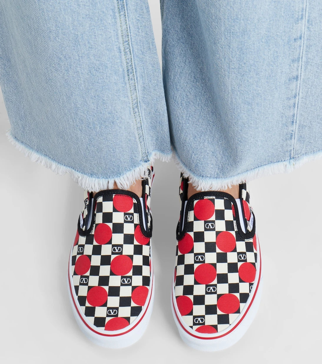 Valentino Garavani - x Vans VLogo checked canvas slip-on sneakers