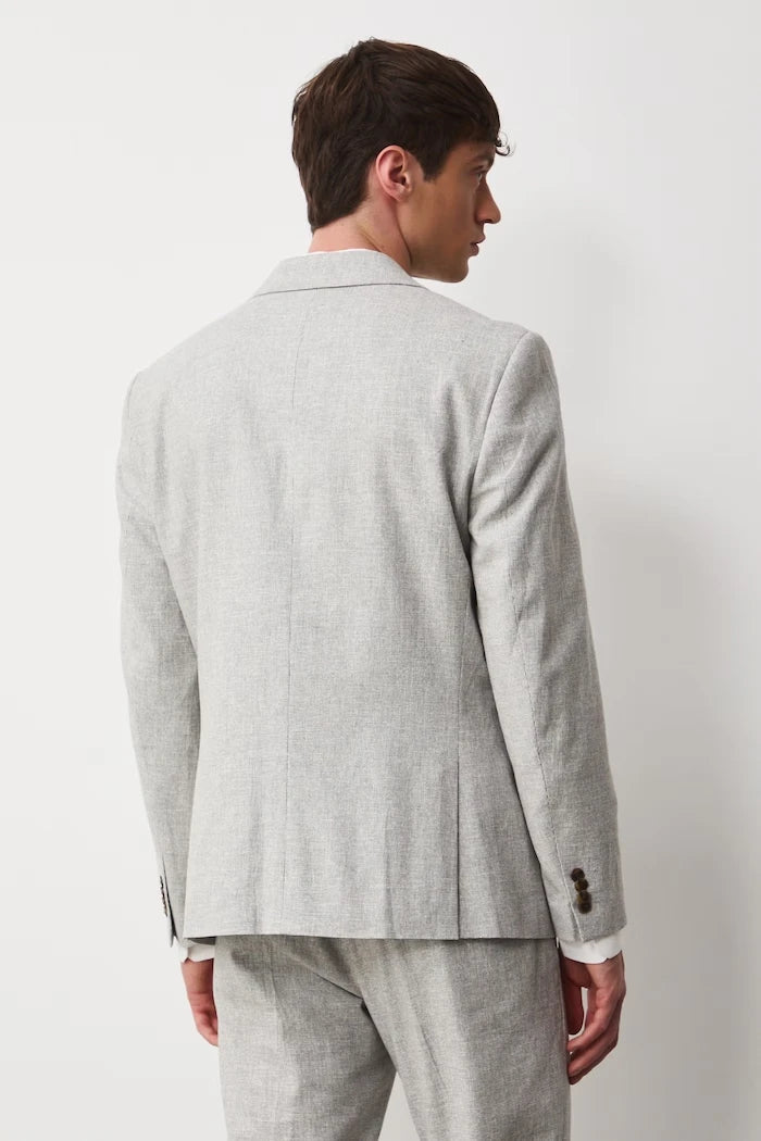 Medicine tek sıra düğmeli erkek blazer ceket, keten karışımlı