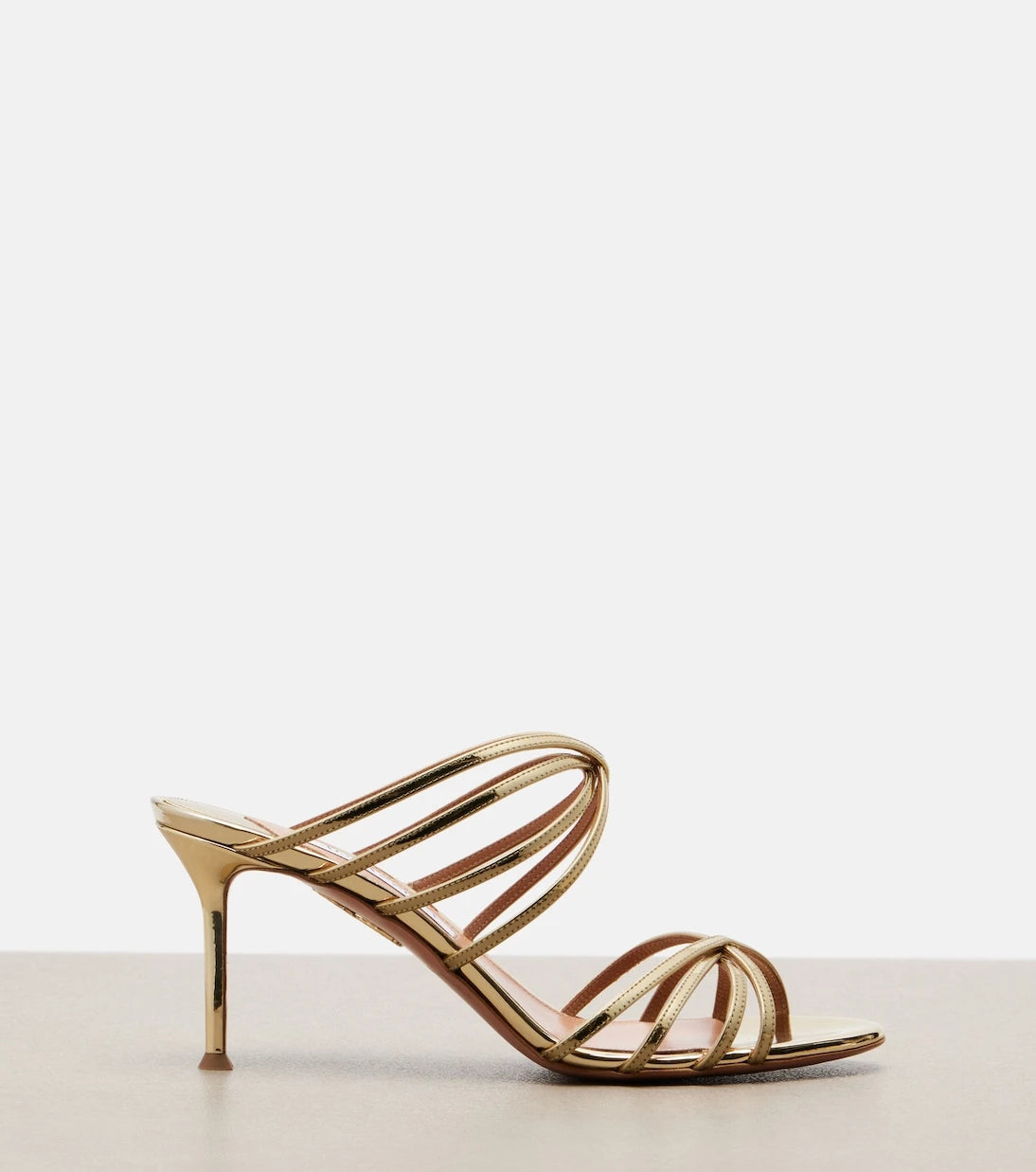 Aquazzura - Tell Me mirrored leather mules