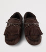Jimmy Choo Brown Manon Suede Shearling-Lined Loafers