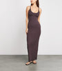 Skims Burgundy Smooth Lounge Scoop-Neck Maxi Dress