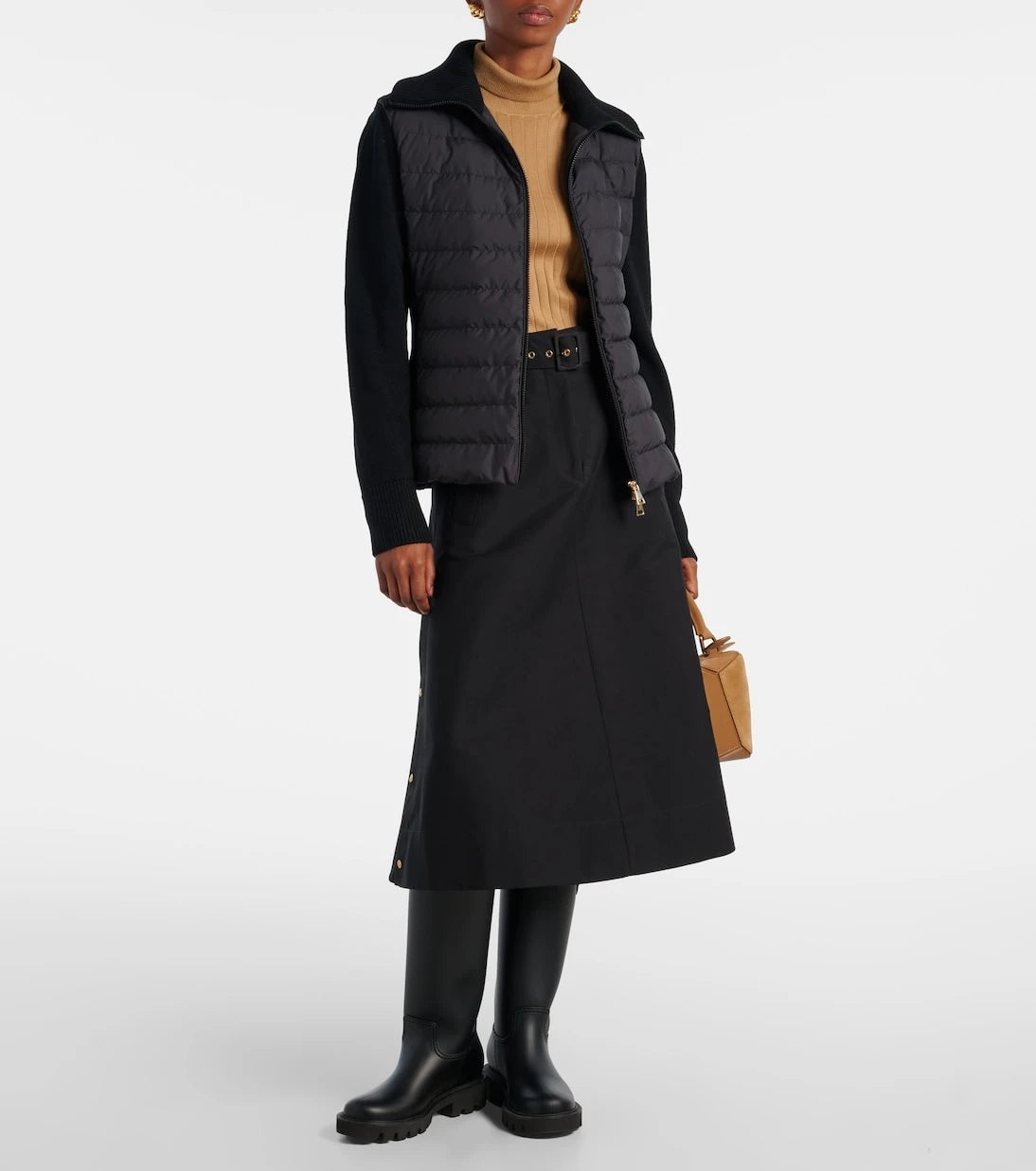 Moncler - Down-paneled virgin wool cardigan