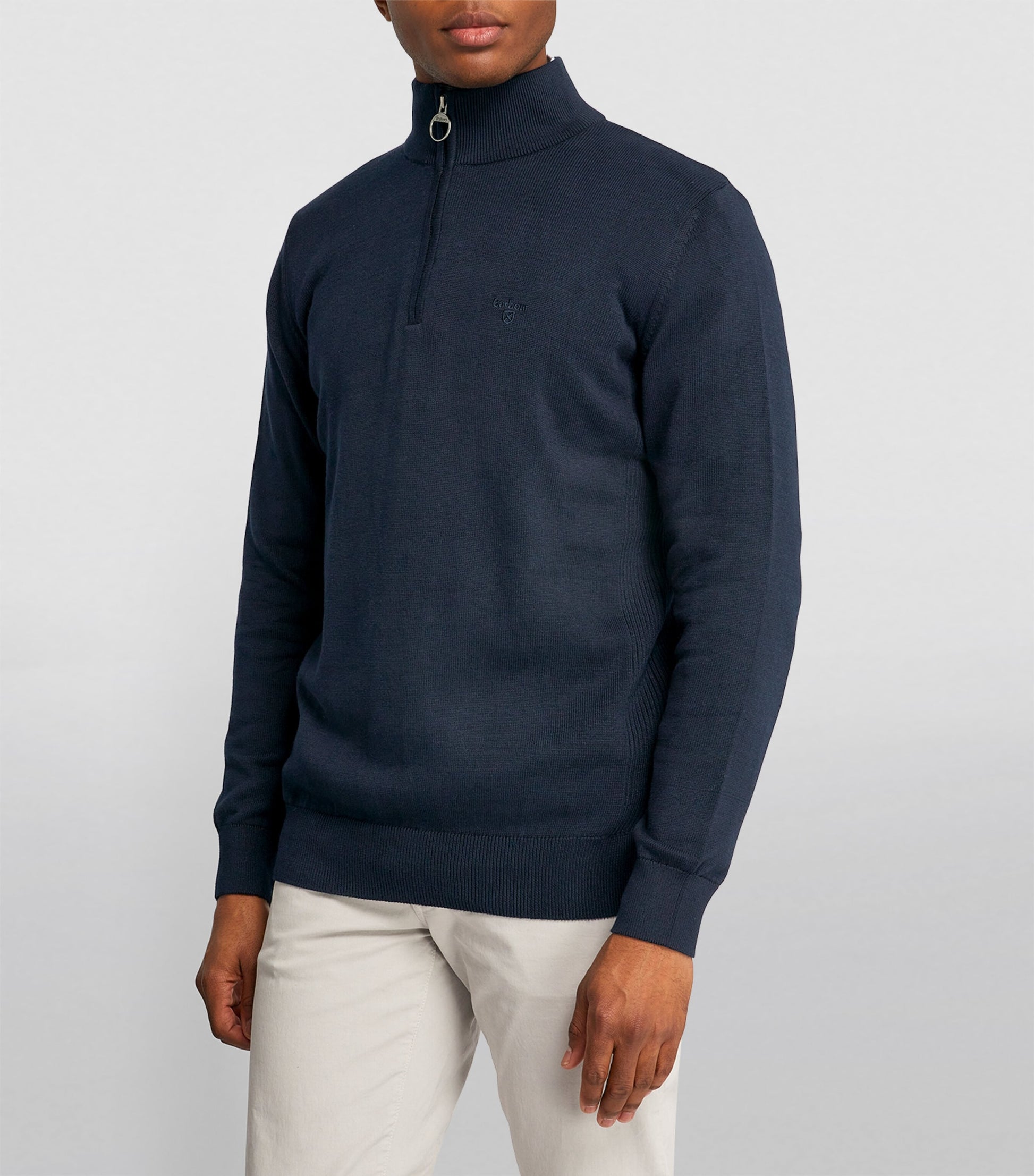 Cotton Half-Zip Sweater NAVY