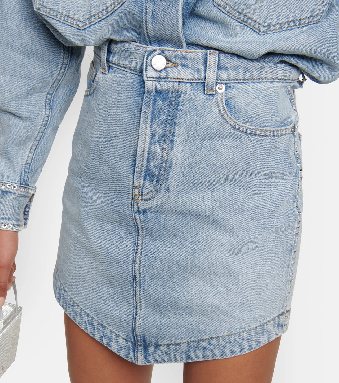 Alexandre Vauthier - İşlemeli denim mini etek