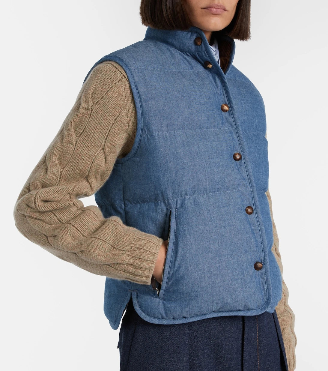 Loro Piana - Kris cotton chambray puffer jacket