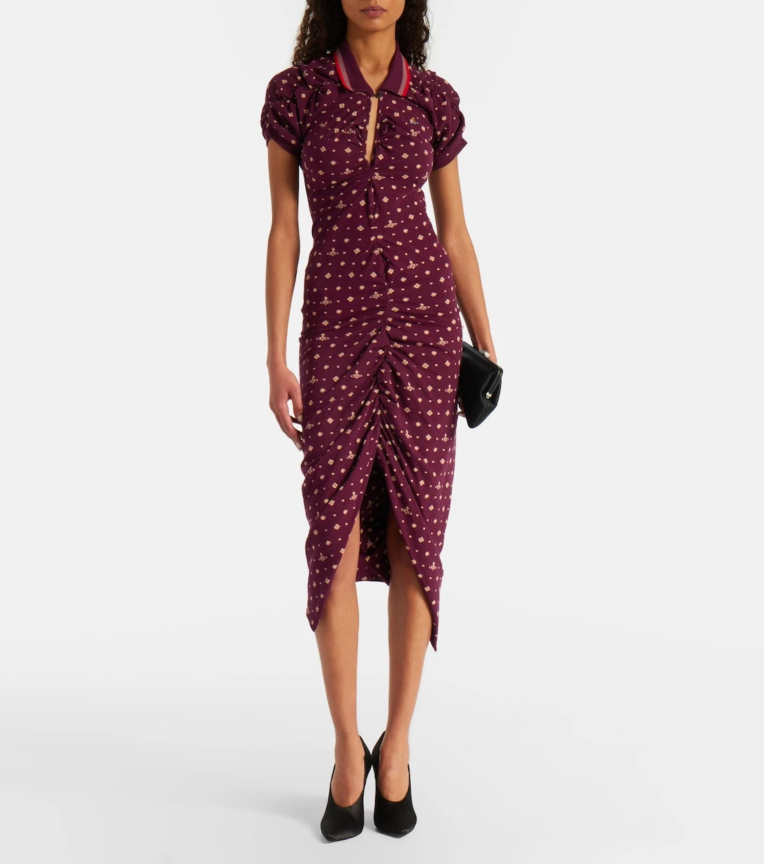 Vivienne Westwood - Pulling printed ruched cotton midi dress