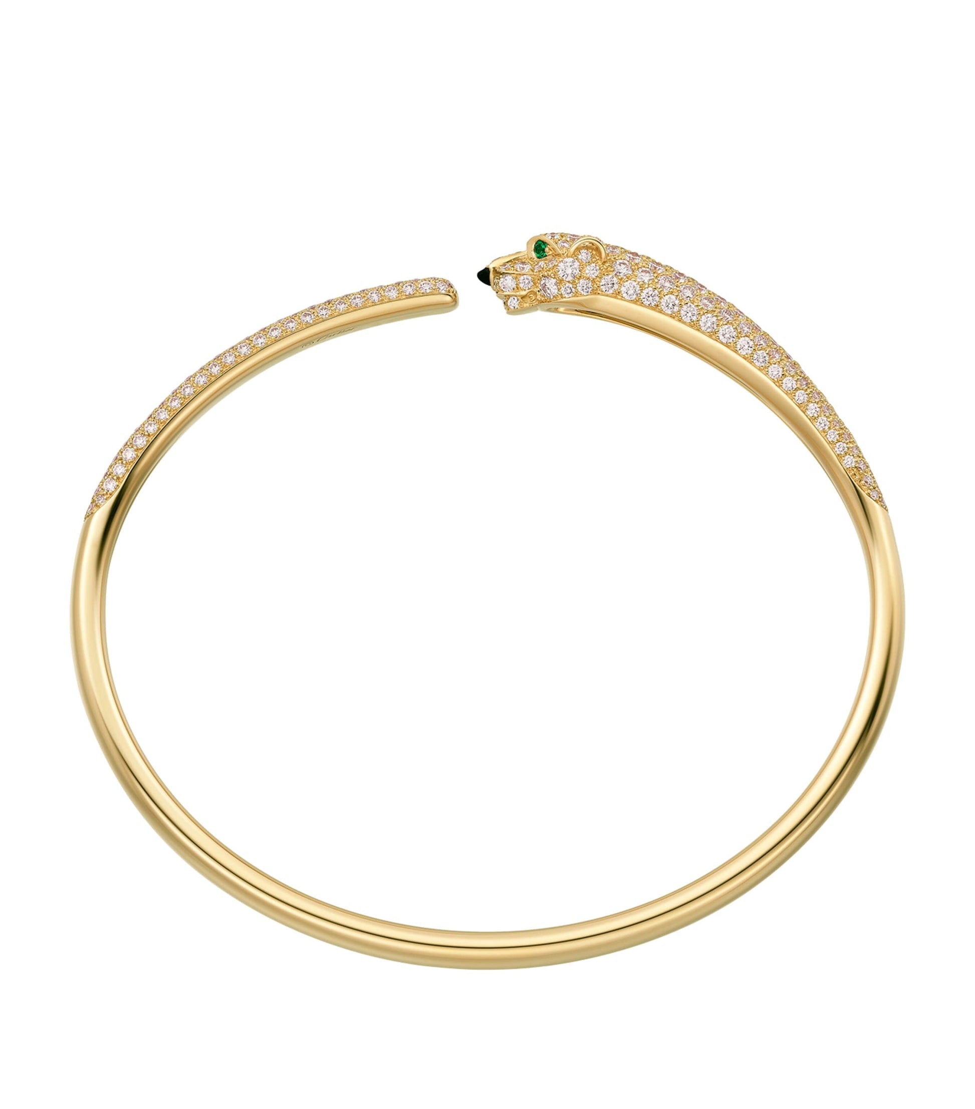 Yellow Gold, Diamond and Emerald Panthère de Cartier Bracelet