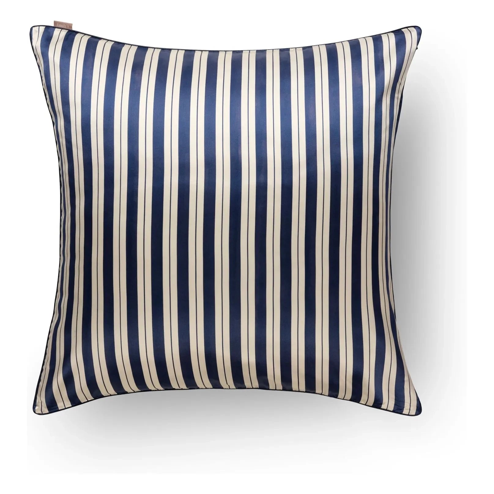 Emily's Pillow - Stripes printed mulberry silk pillowcase  | Dark Blue