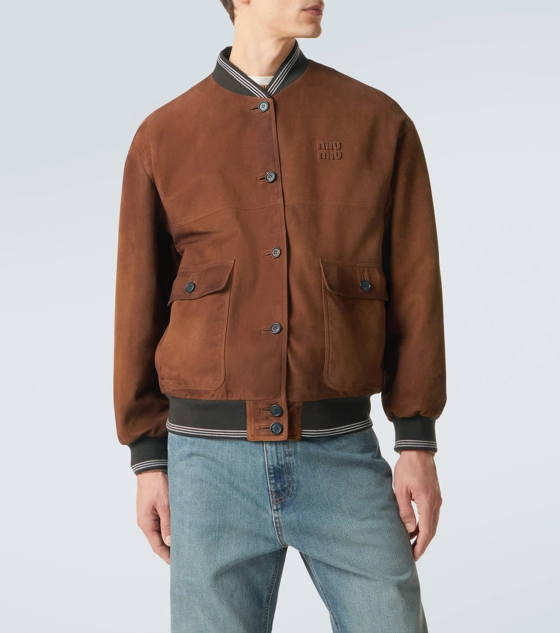 Miu Miu - Suede bomber jacket