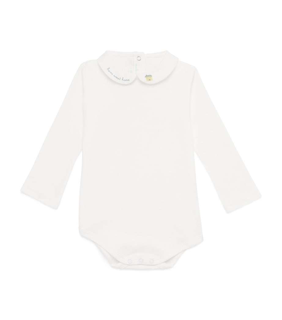 Marie-Chantal Pima Cotton Embroidered Bodysuit