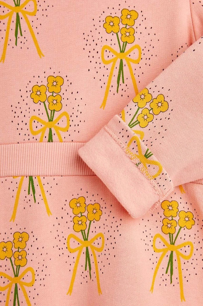 Детска памучна рокля Mini Rodini Winter flowers