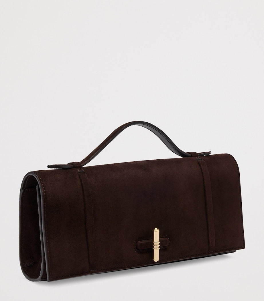Suede May Clutch Bag EBONY