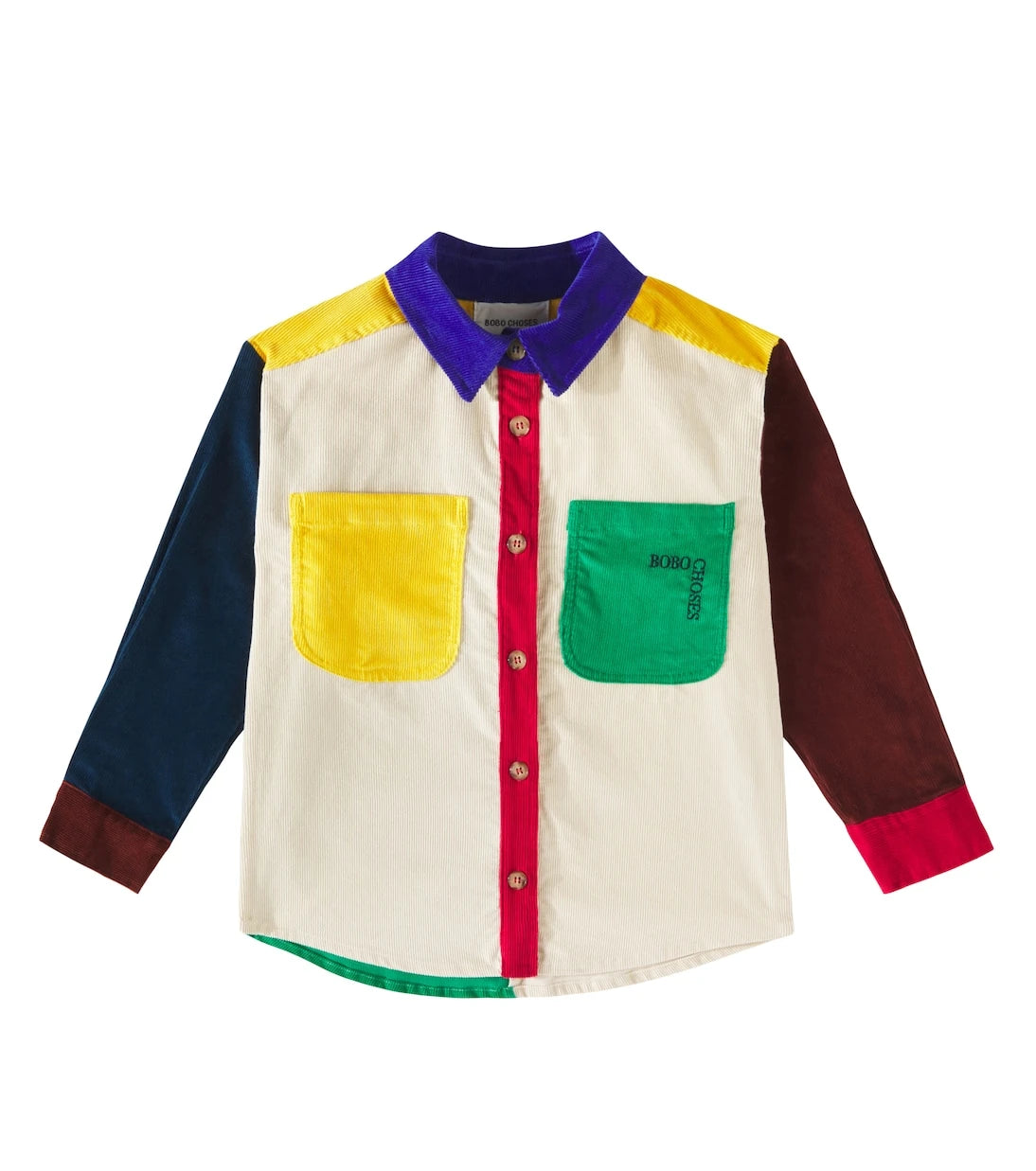 Bobo Choses - Bobo Square colorblocked corduroy shirt