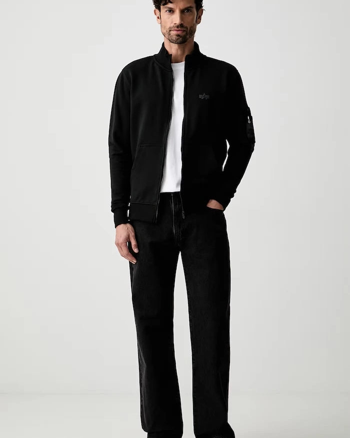 Alpha Industries erkek pamuklu fermuarlı sweatshirt DTM Mid