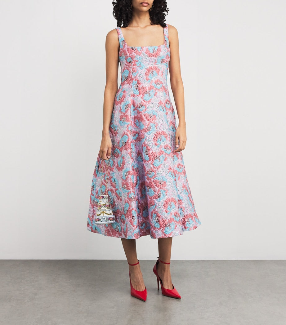 Jacquard Ceramica Beaux Midi Dress