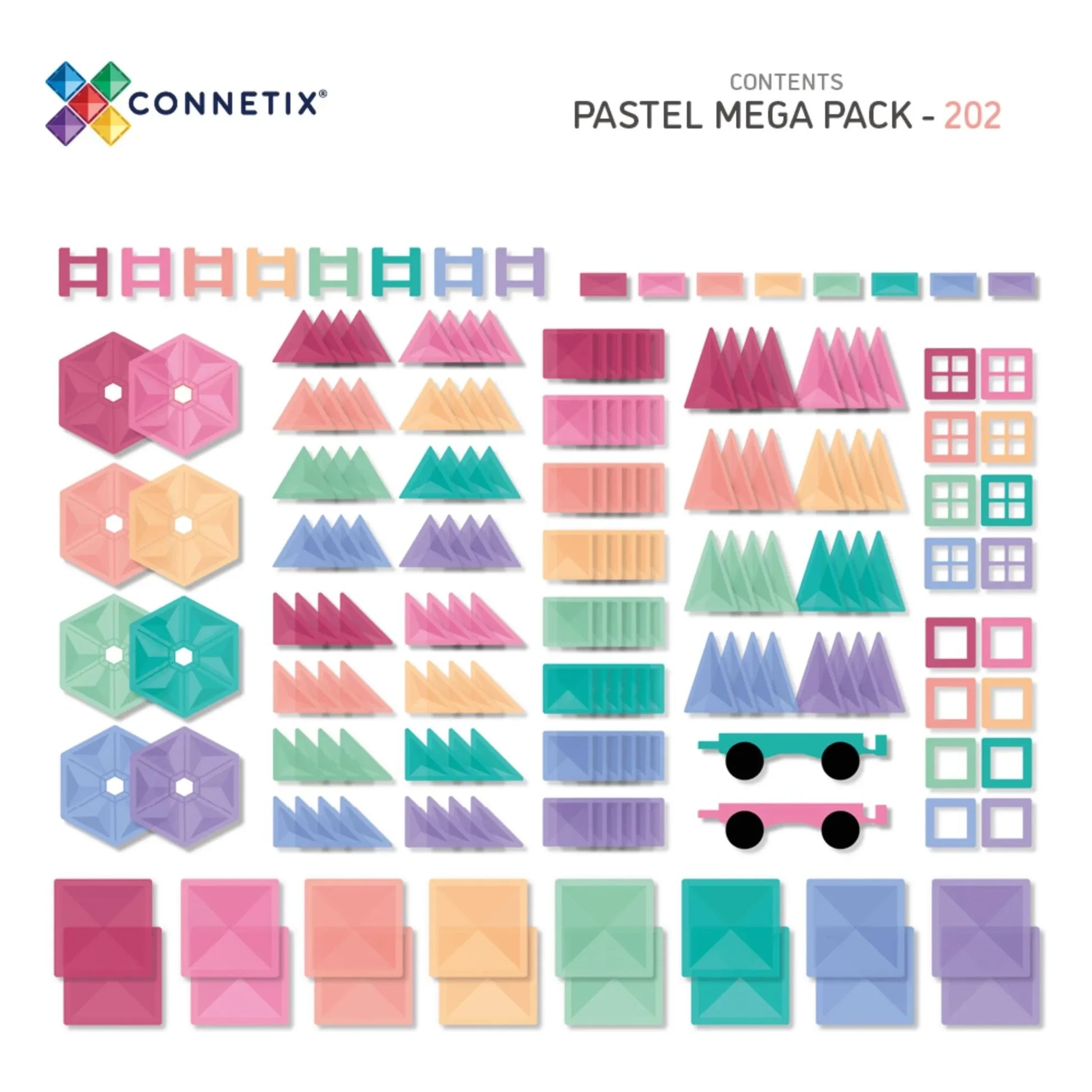 Connetix - Mega pack - 202 pieces | Pastel