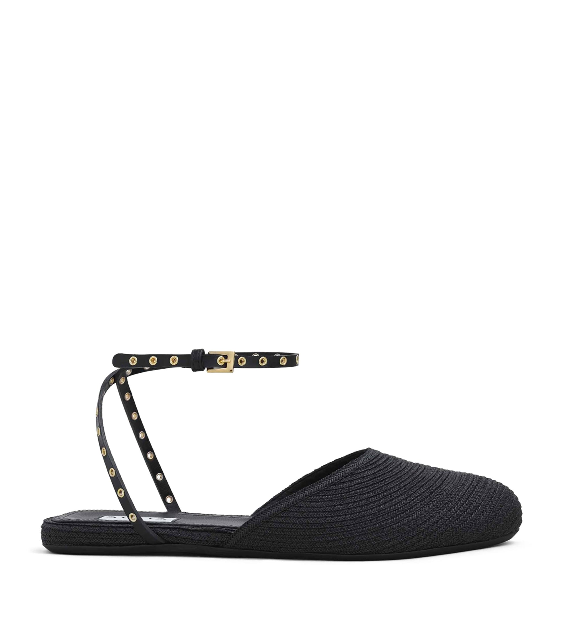Alaïa Black Raffia and Leather Espadrilles