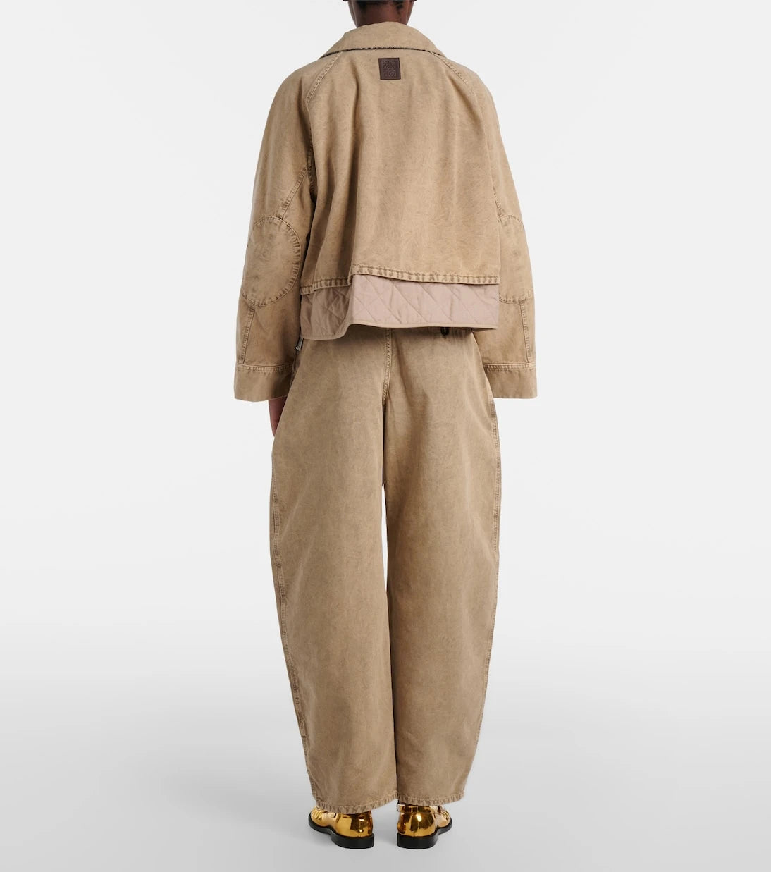 Loewe - Yün şerit detaylı, bol paça jean pantolon