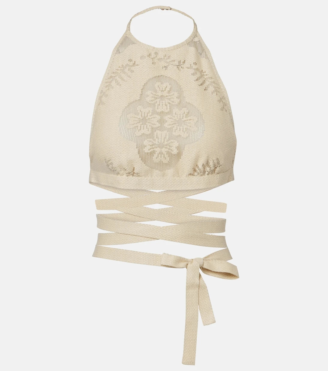 Valentino - Open-back cotton-blend crop top