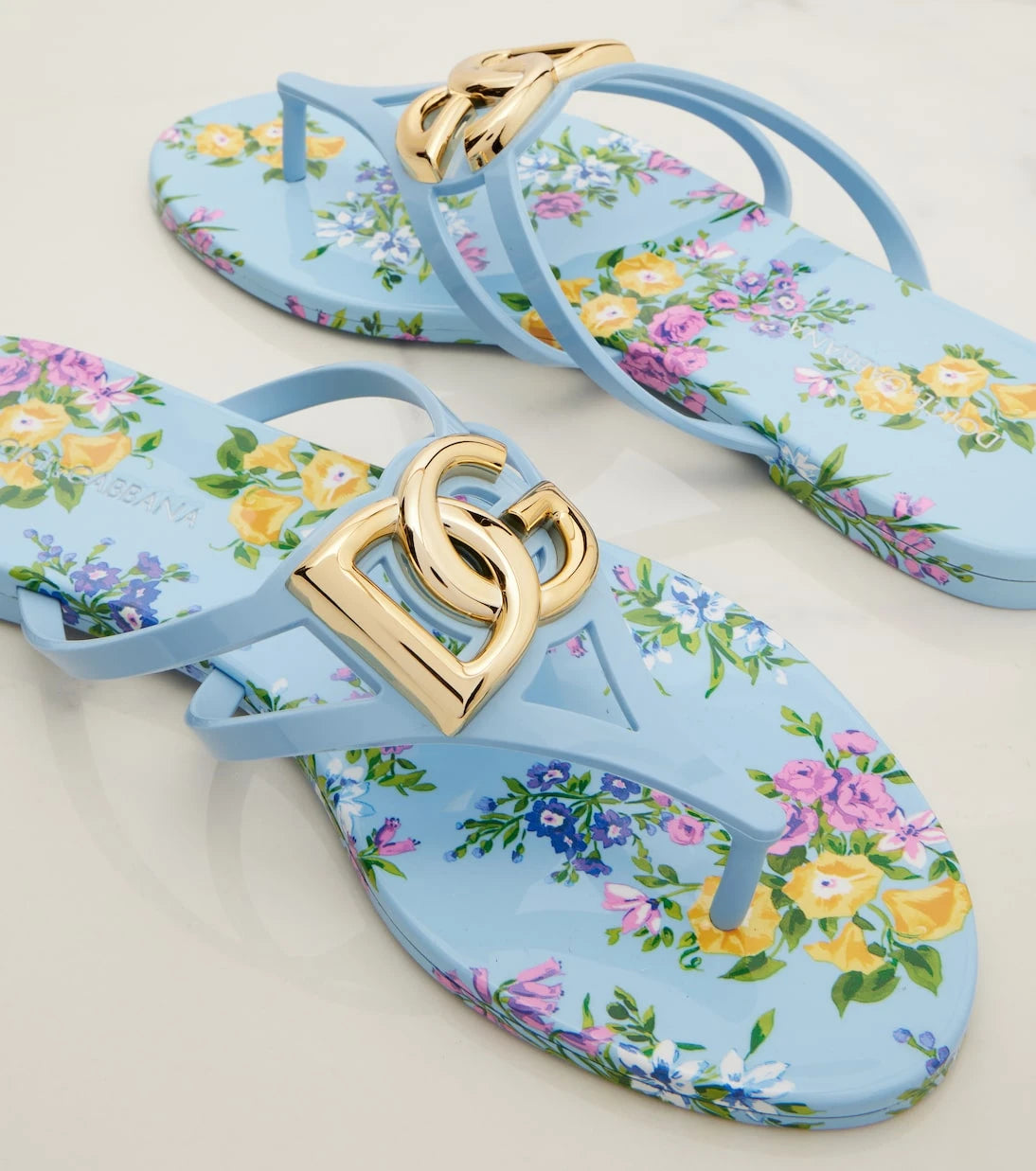 Dolce&Gabbana - صندل ثونغ مزين بالزهور