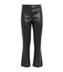 Max Mara Black Faux Leather Cropped Trousers