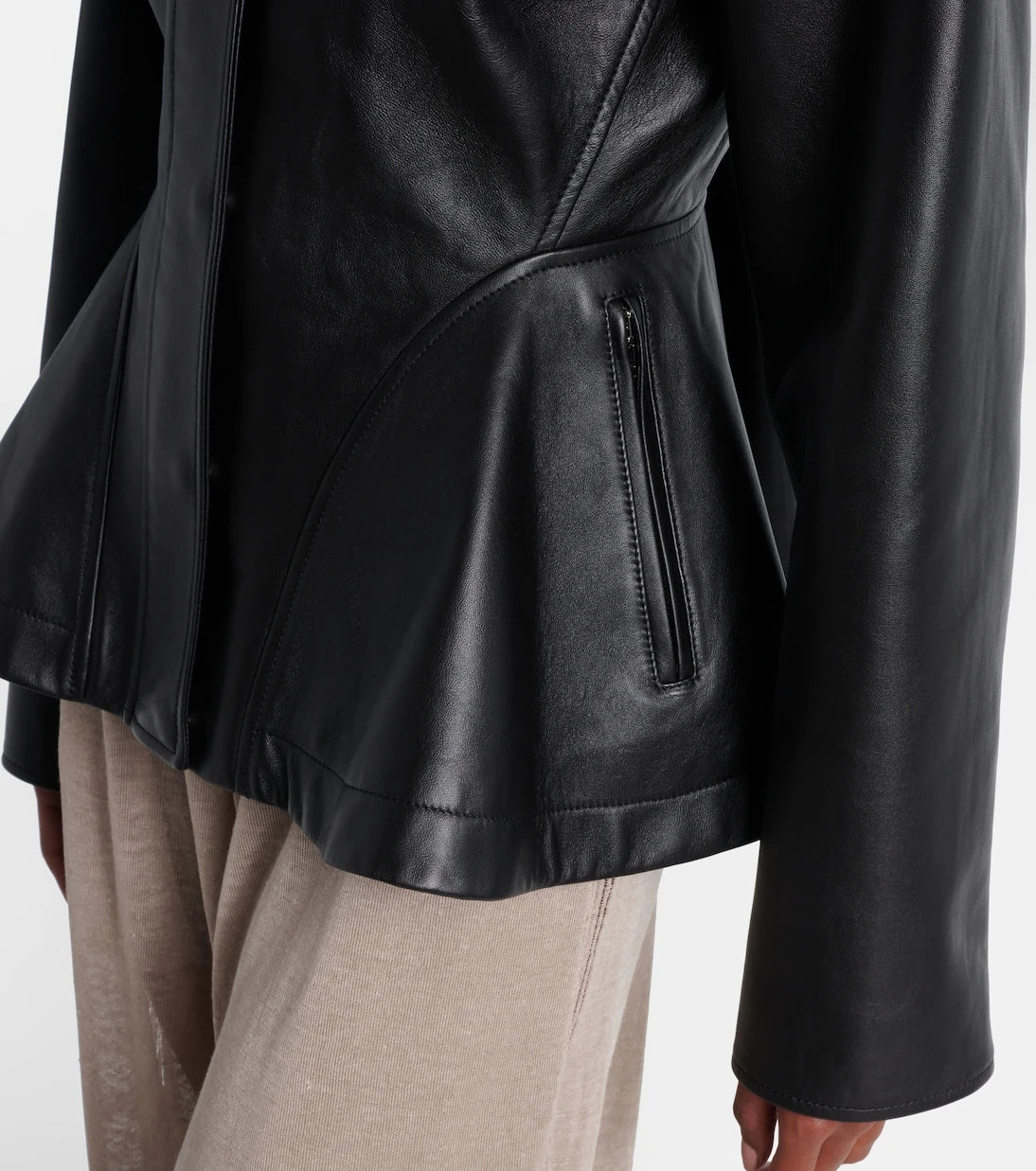 Alaïa - Peplum leather jacket