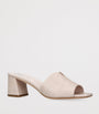 Beige Leather Croc-Embossed Arles Mules 50