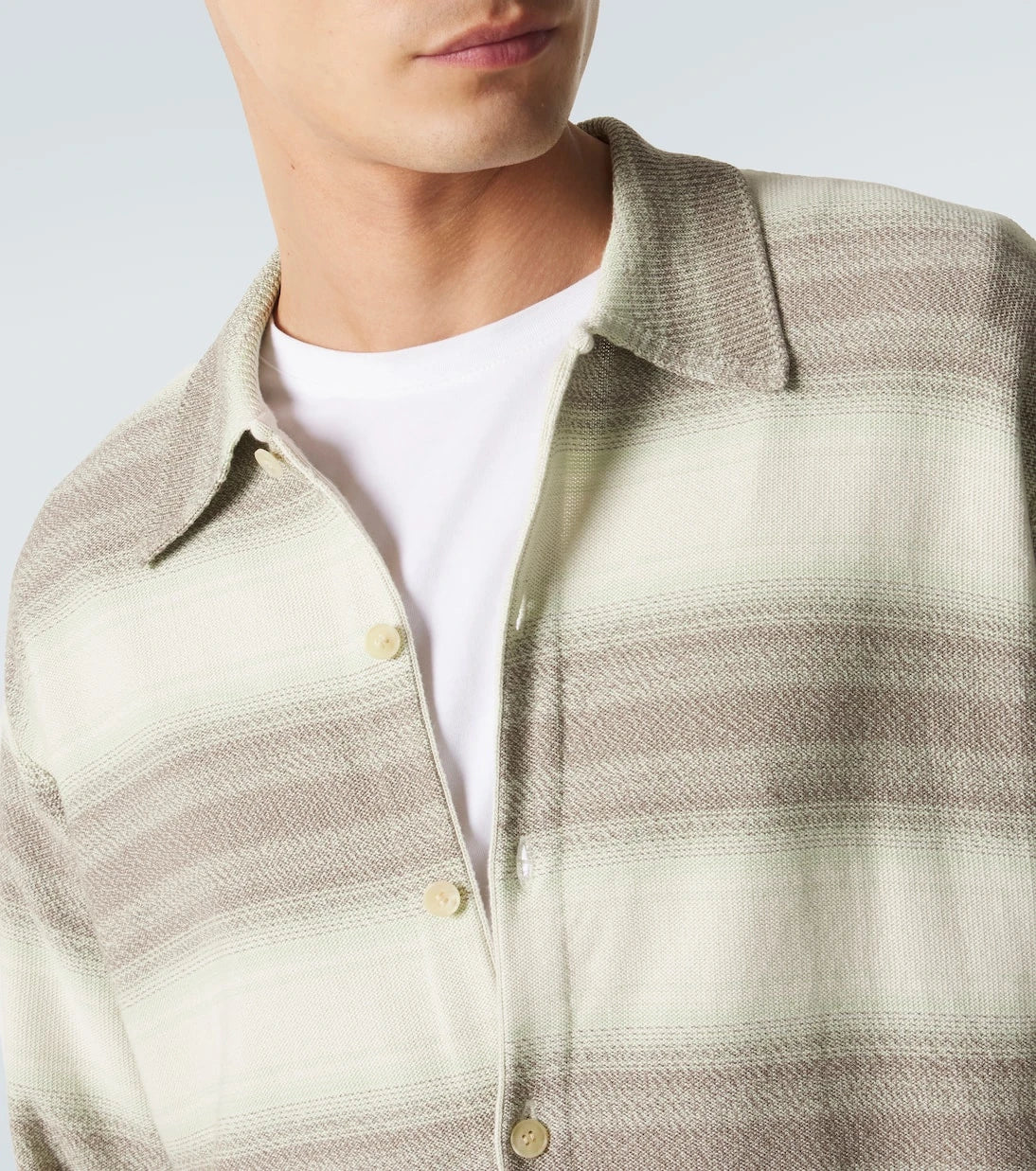 Auralee - Striped cotton and silk cardigan