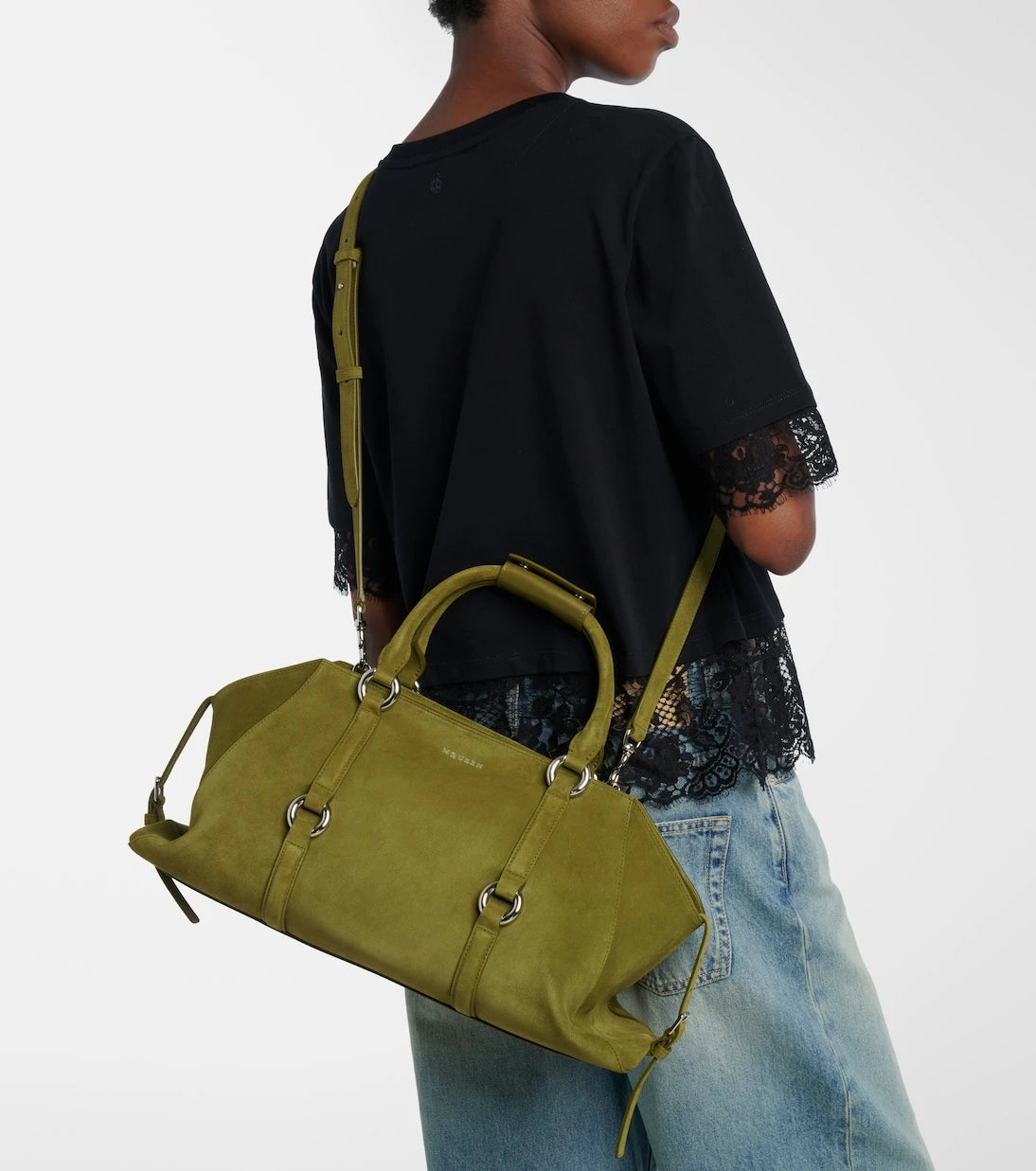 McQueen - Farringdon Medium suede tote bag