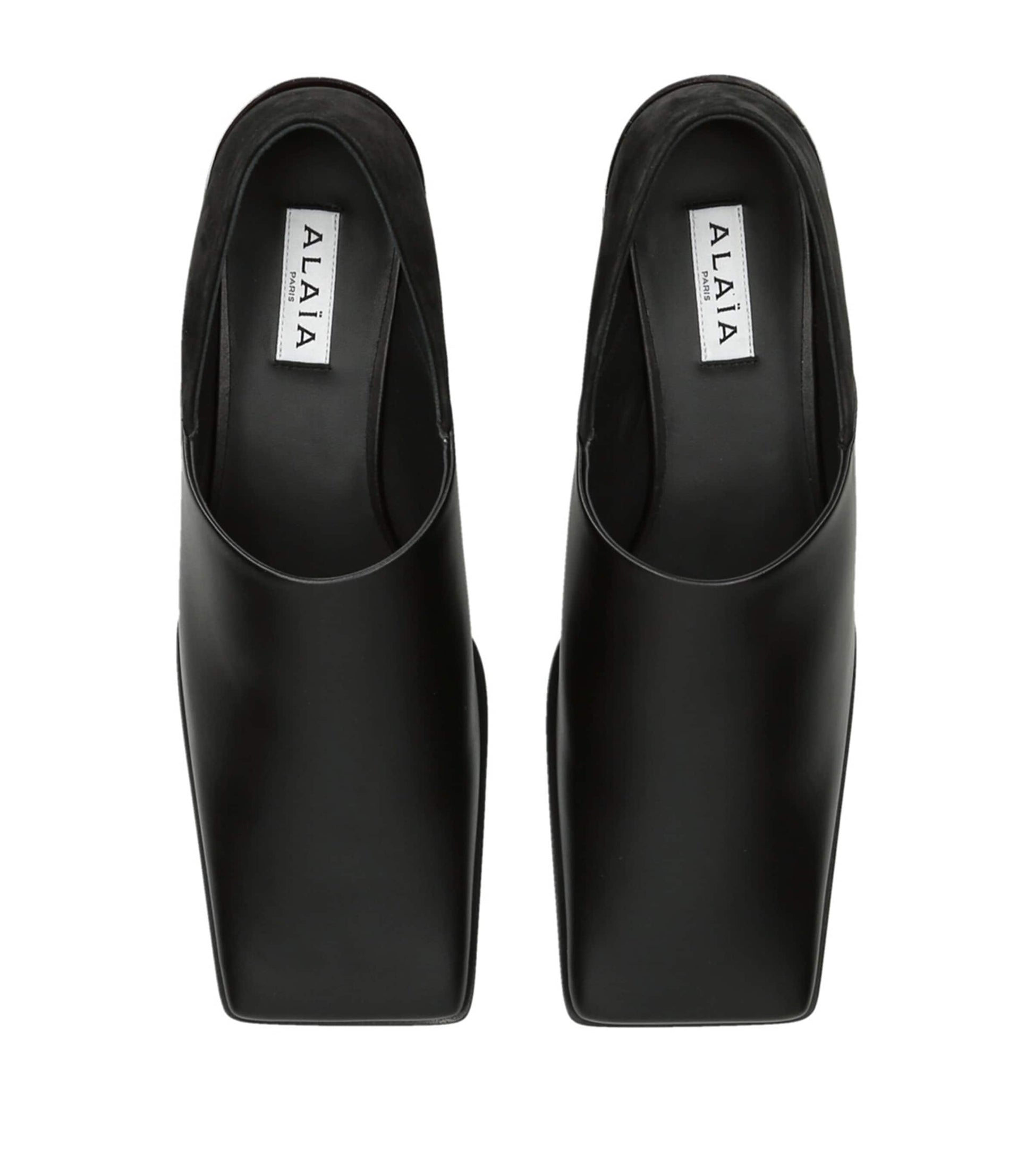 Alaïa Leather Square-Toe Loafers 20