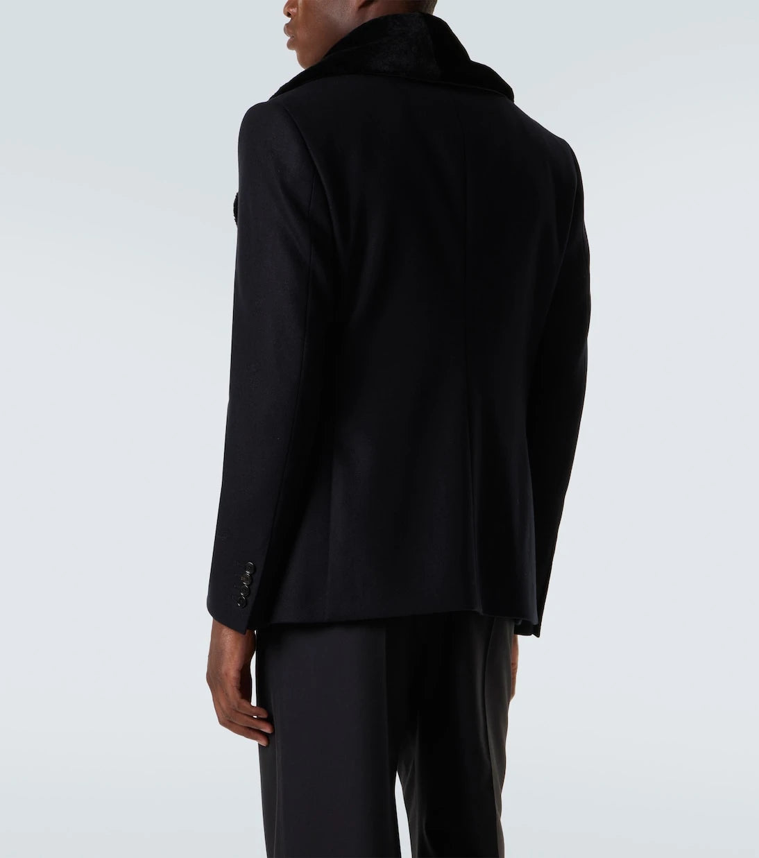 Dolce&Gabbana - Shearling-trimmed virgin wool blazer