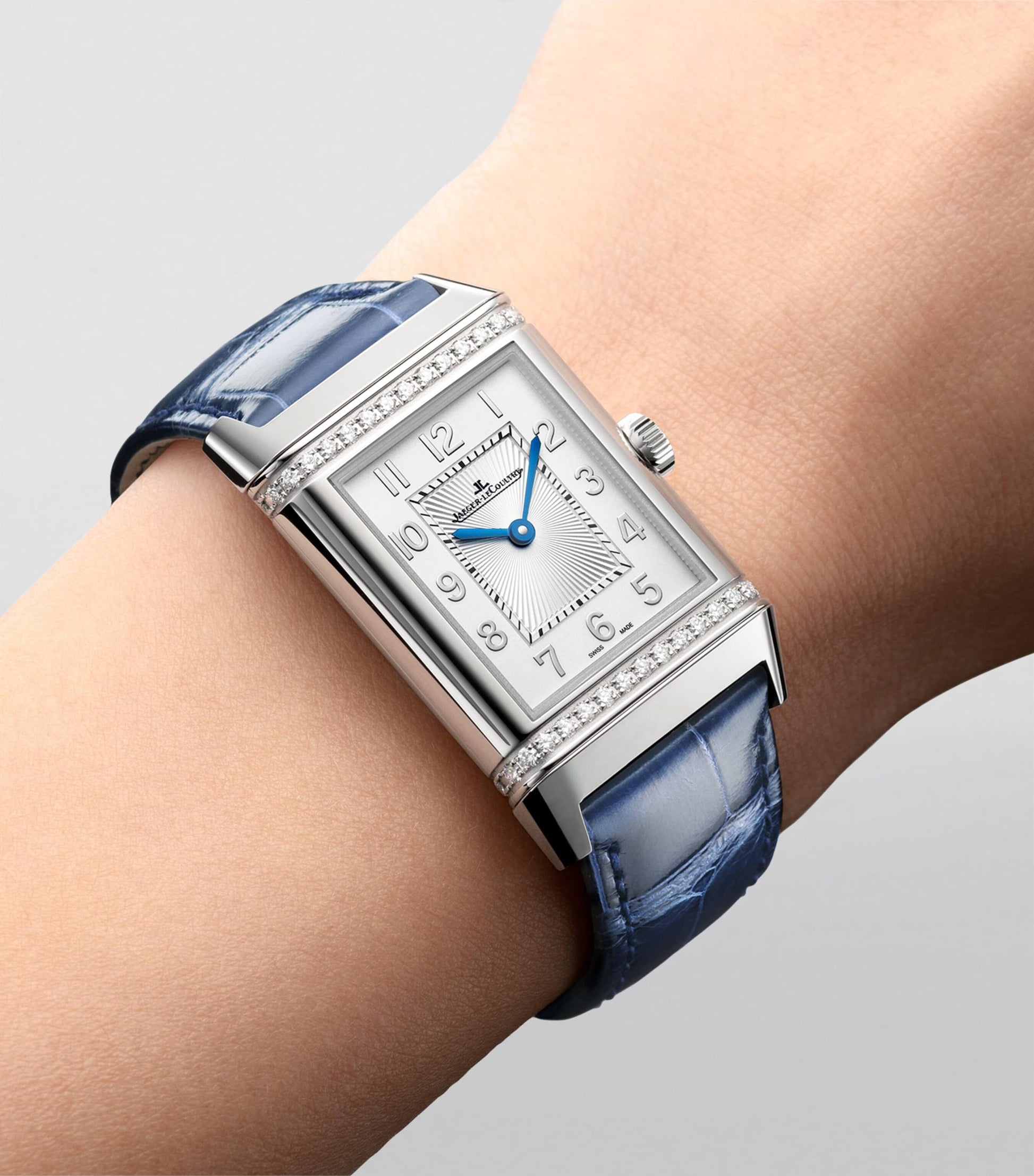 Stainless Steel and Diamond Reverso Classic Duetto Watch 24.4mm