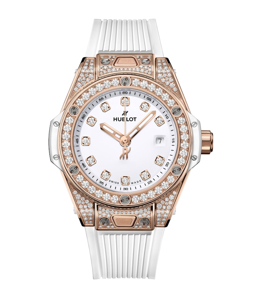 King Gold and Pavé Diamond Big Bang One Click Watch 33mm