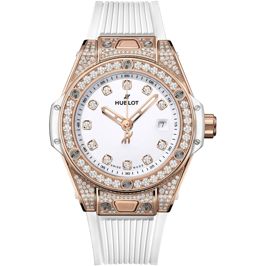 King Gold and Pavé Diamond Big Bang One Click Watch 33mm