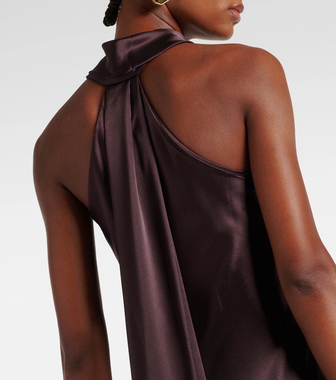 Galvan - Pandora halterneck satin maxi dress