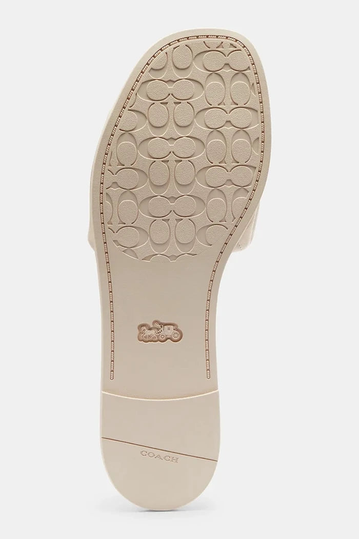 Coach чехли с равна подметка дамски от кожа Holly Quilted Leather Sandal