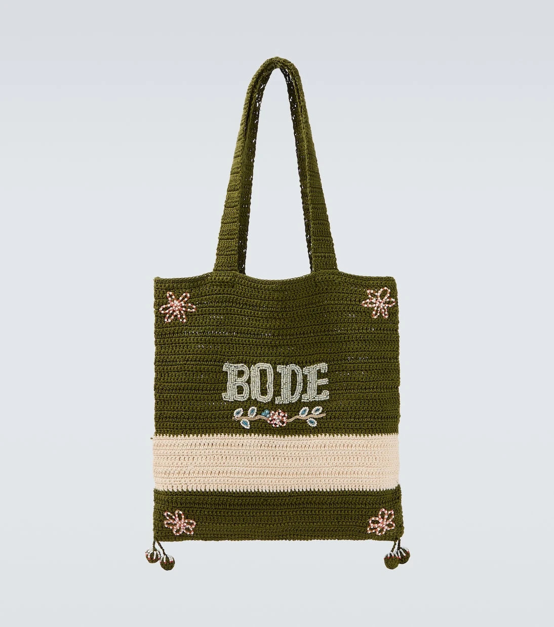 Bode - Marsh beaded crochet tote bag