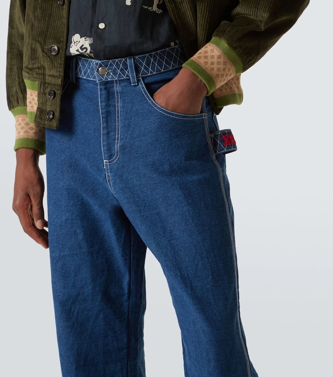 Bode - Knolly Brook embroidered wide-leg jeans